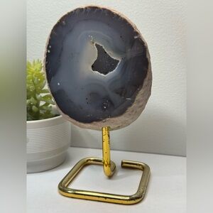 Agate Geode Natural High Grade on Stand
